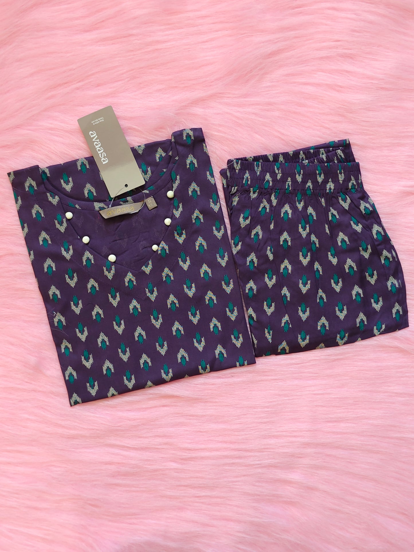 PURPLE  IKAT RAYON CORD