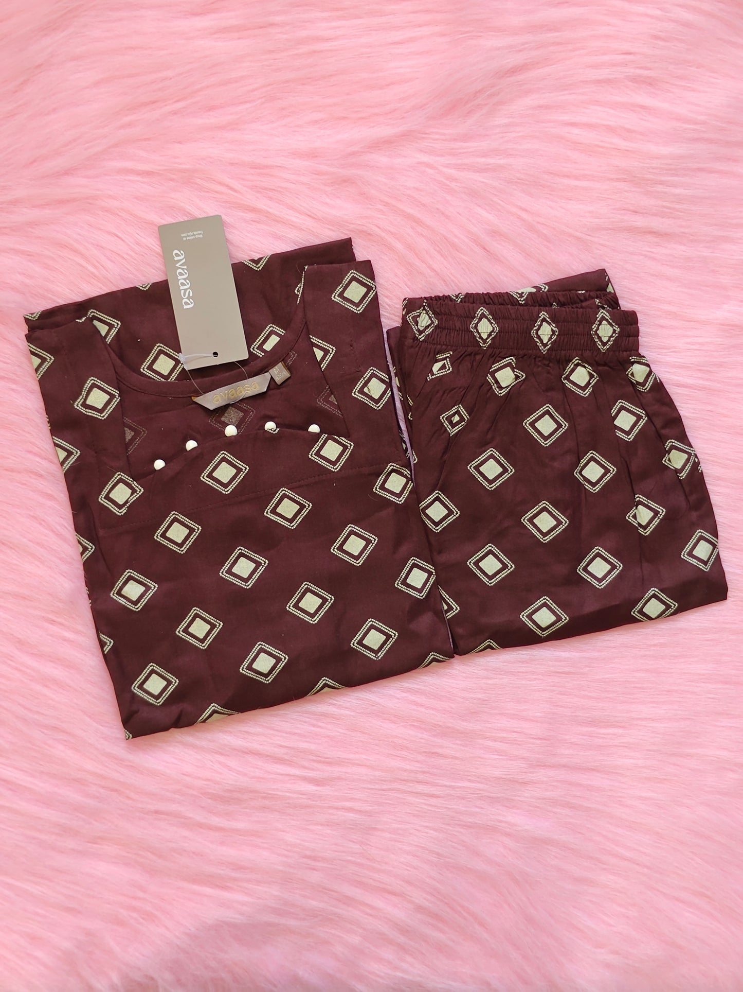 COFFEE BROWN DIAMOND RAYON CORD