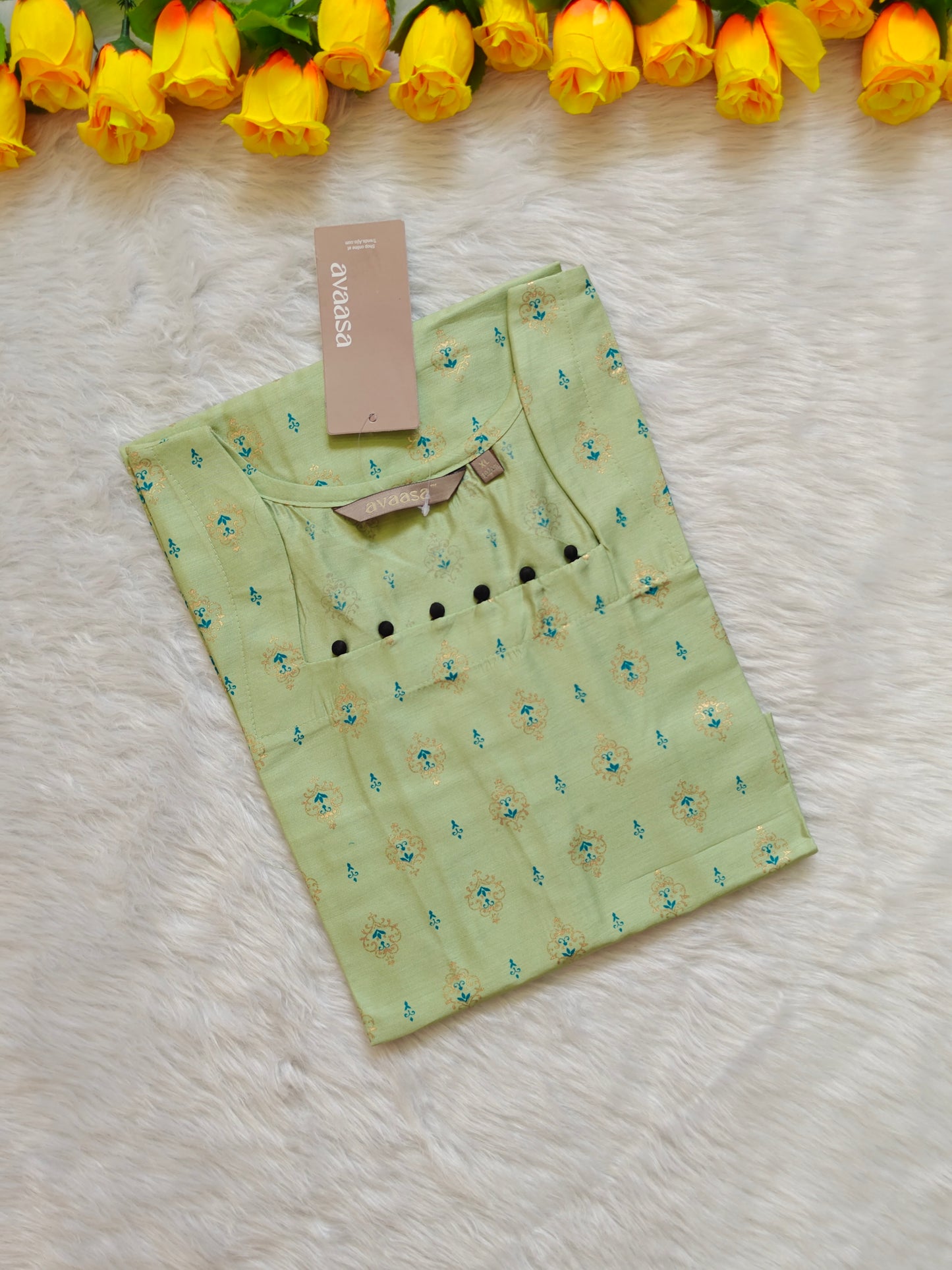 PISTA GREEN SILK KURTI ( SC299 )