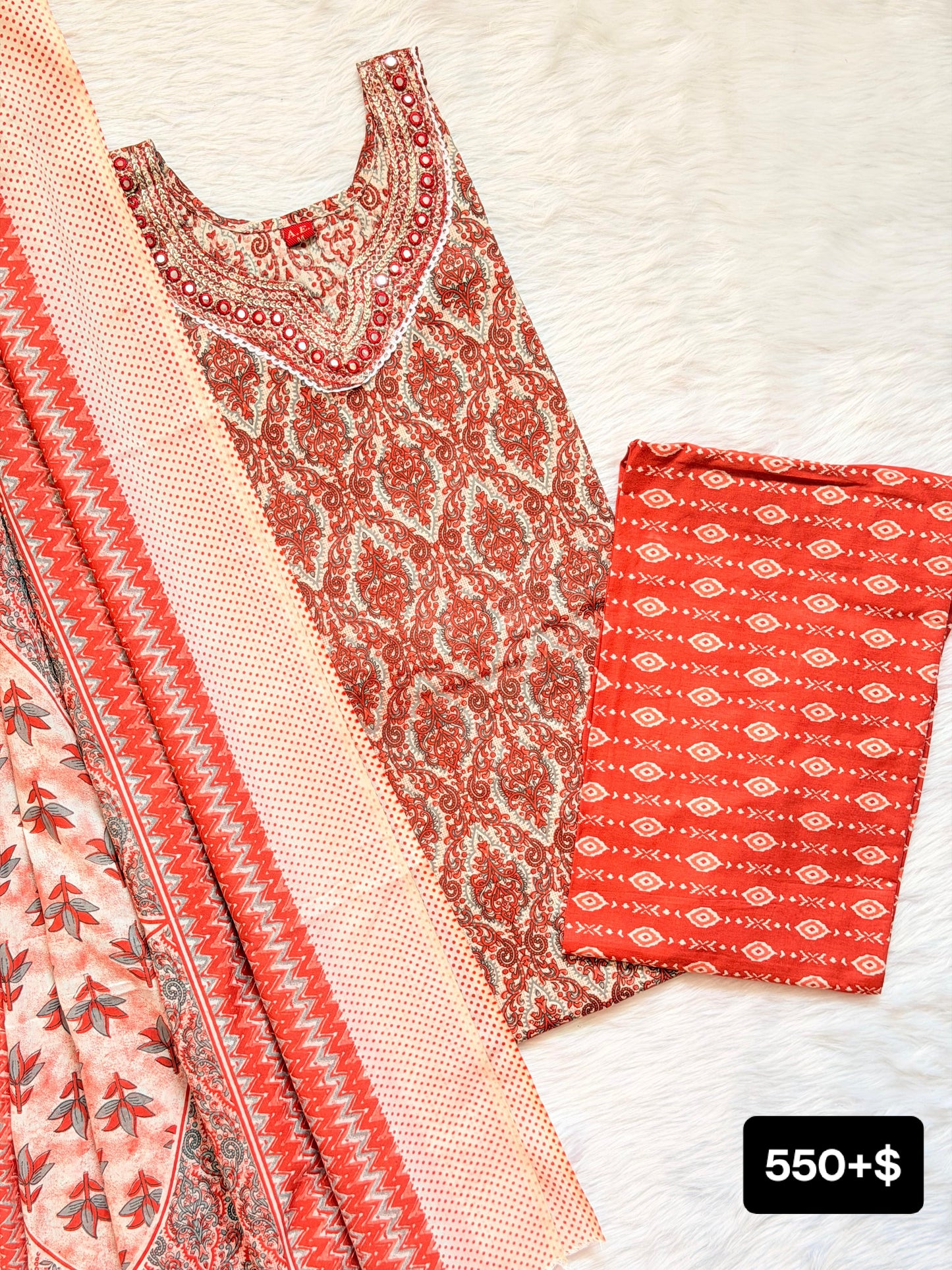 HONEY RED COTTON SET