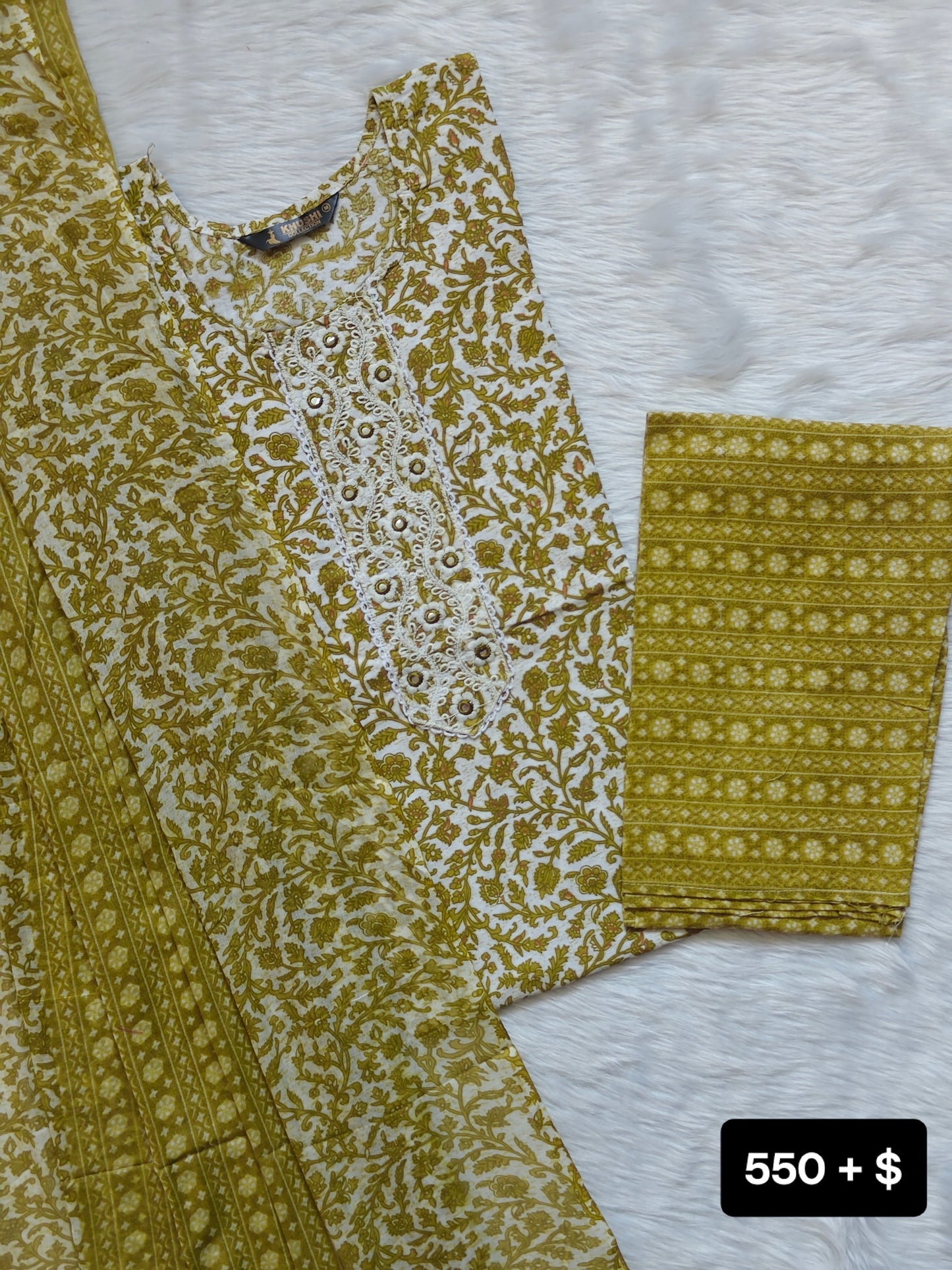 WHITE FLORAL COTTON SET