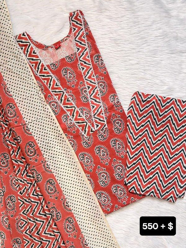 MAROON MAANGA COTTON SET
