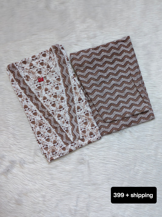 BROWN FLORAL COTTON CORD