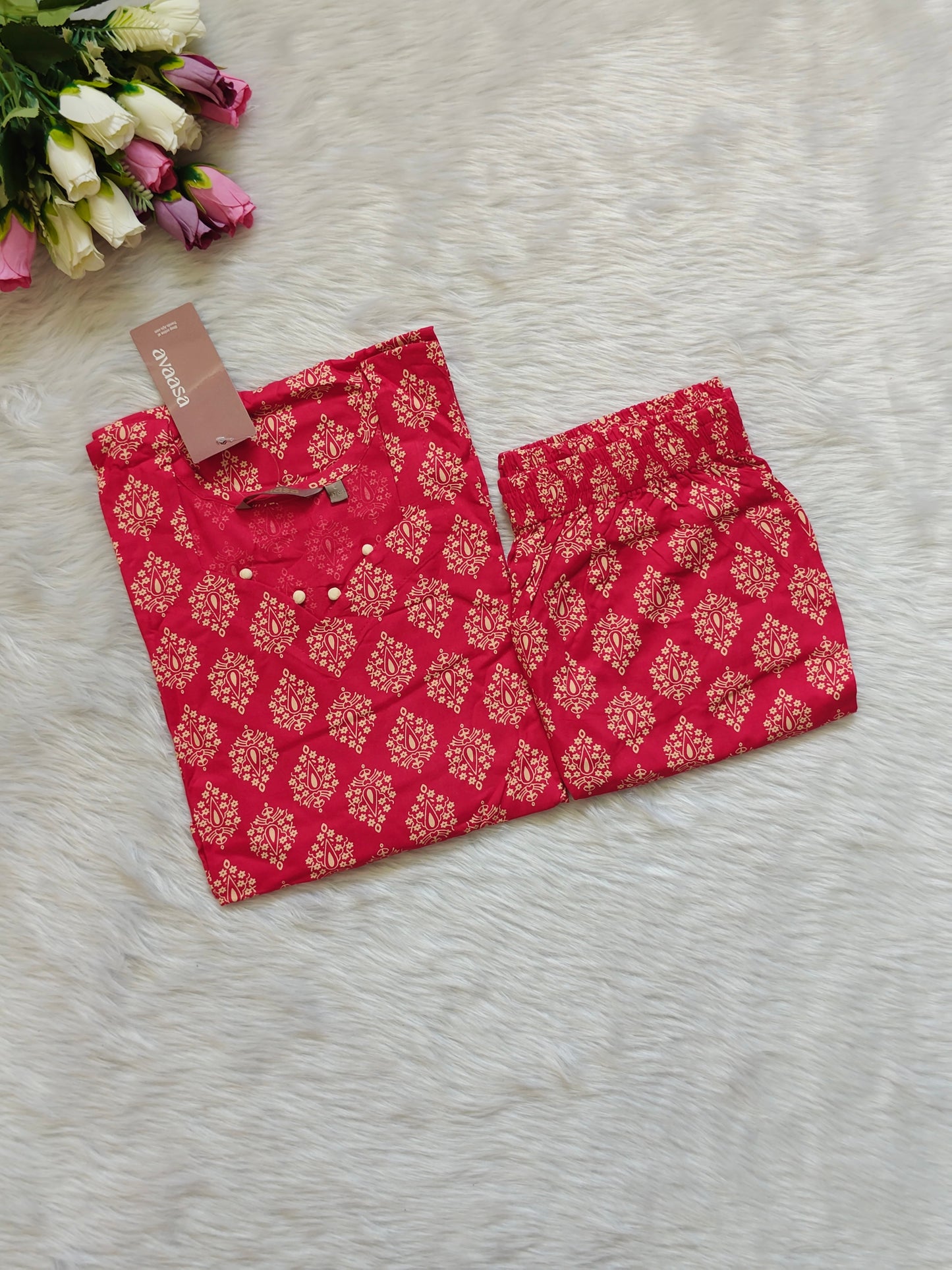 PINKISH RED RAYON CORD