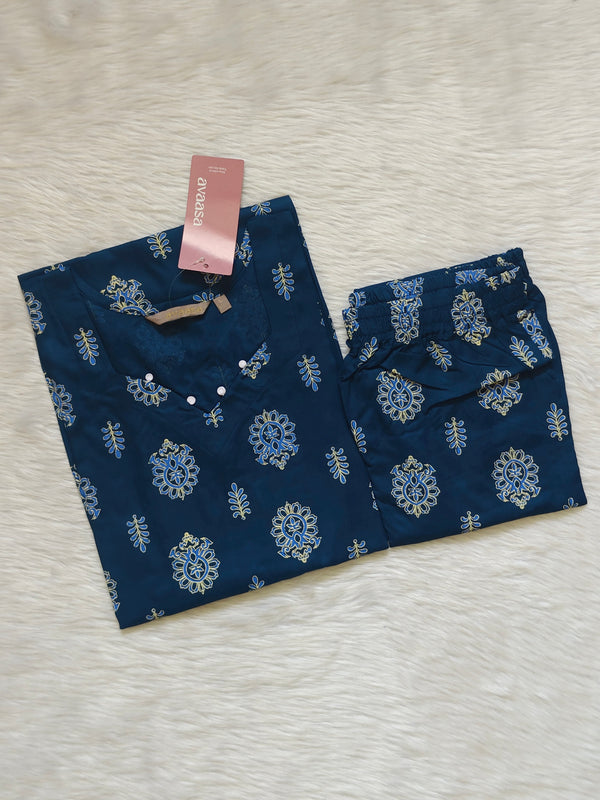 NAVY LIGHT BLUE RAYON CORD