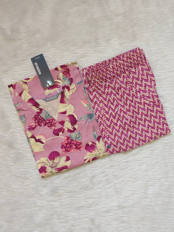 PINK FLORAL RAYON CORD