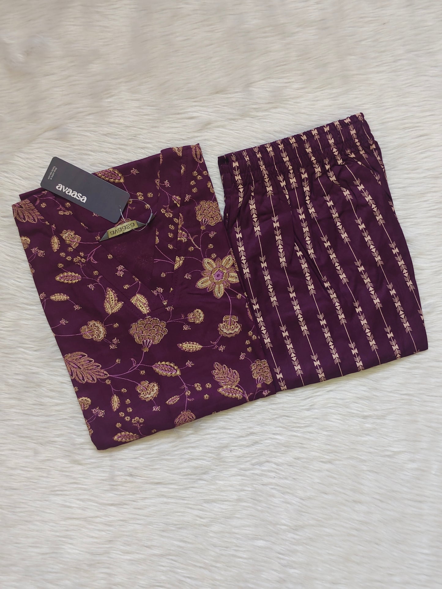 WINE FLORAL RAYON CORD