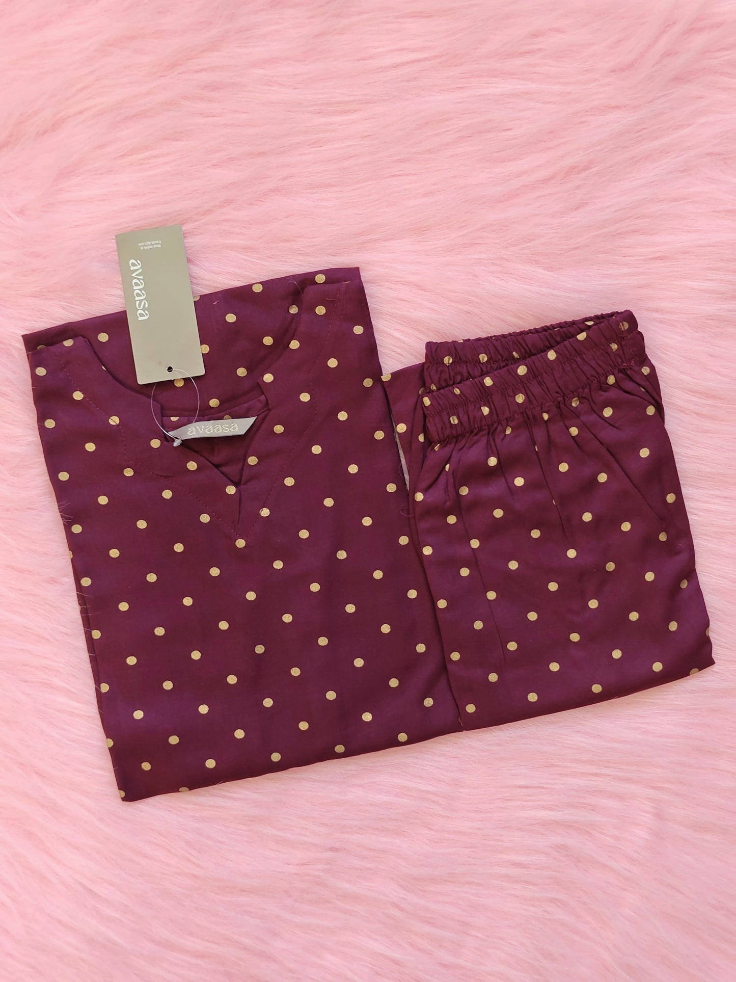 PURPLE DOT RAYON CORD