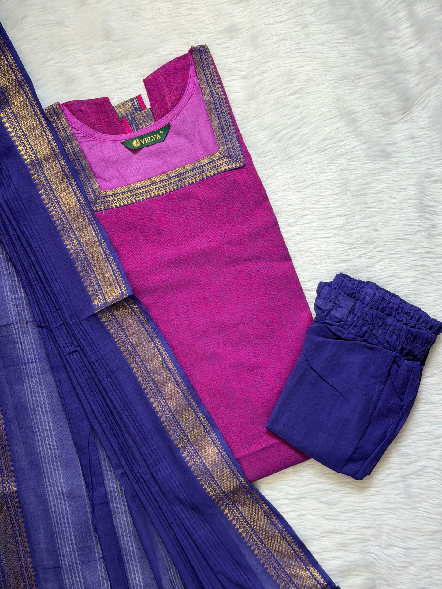 MAUVE PURPLE GOLD ZARI SET