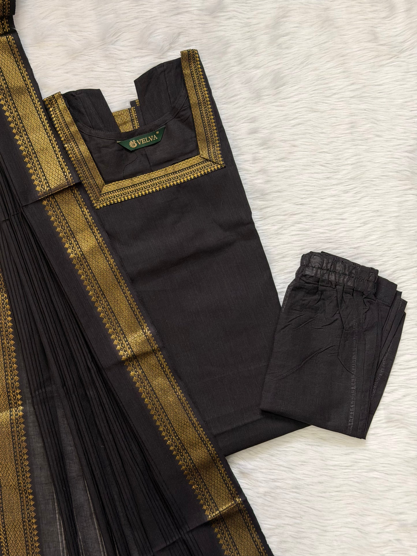 BLACK GOLD ZARI SET